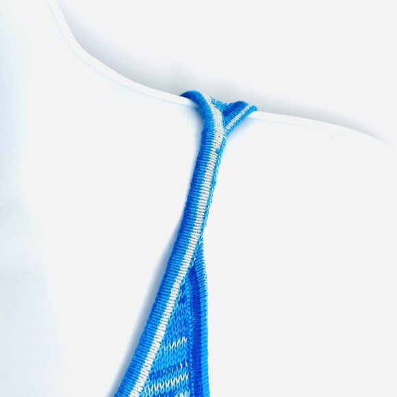 & OTHER STORIES Minidress Size S Cutout Space Dyed Cotton & Linen Space Dye Blue - Picture 5 of 12